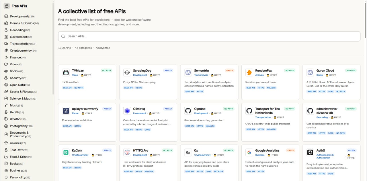 Найдите лучшие бесплатные API для разработчиков — идеально
