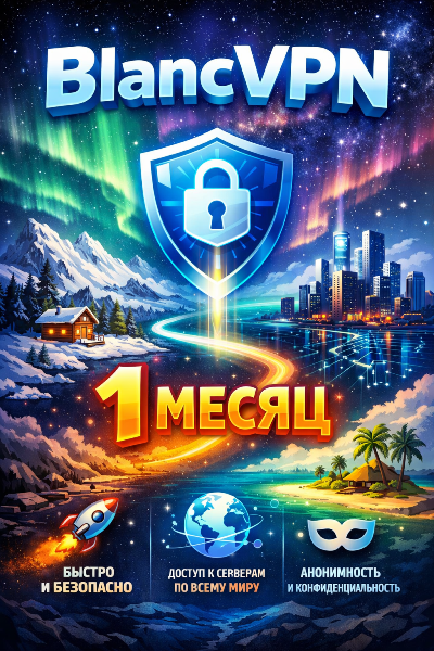 BlancVPN на 1 месяц до 29 марта