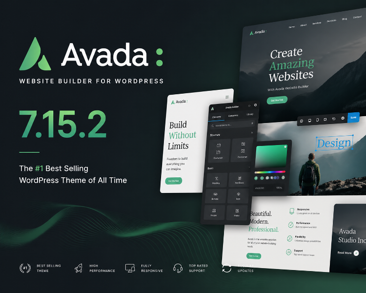 Avada Theme 7.15.2 + Premium Plugins
