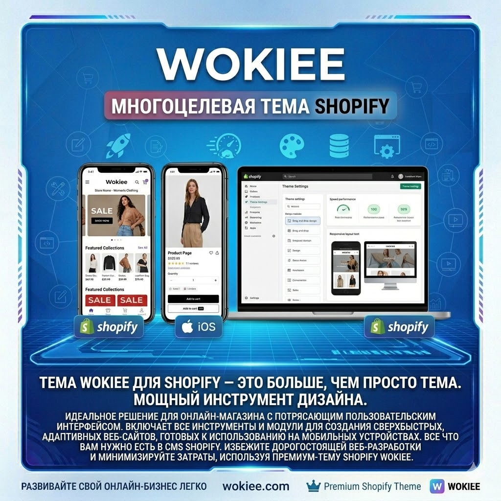 Wokiee v3.4.0 – Многоцелевая тема Shopify