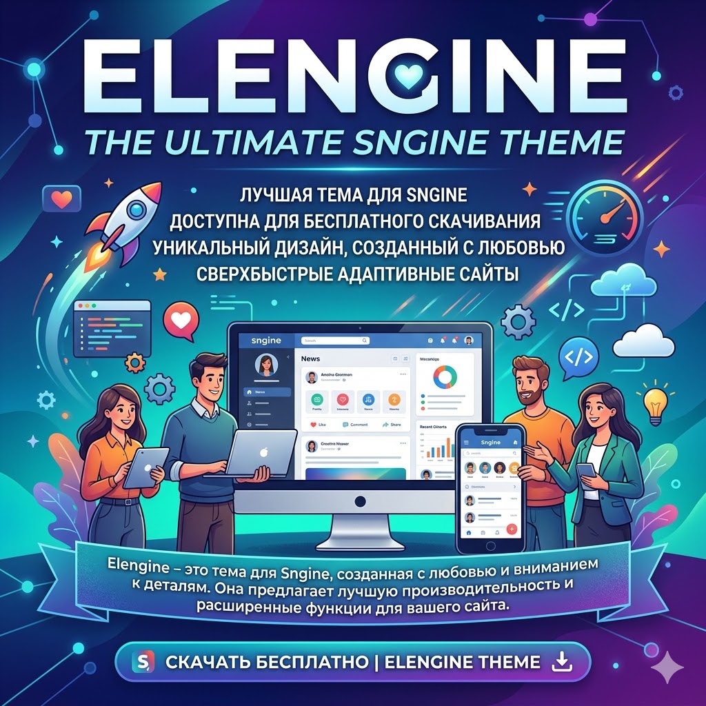 Elengine v2.2 – Лучшая тема оформления для Sngine