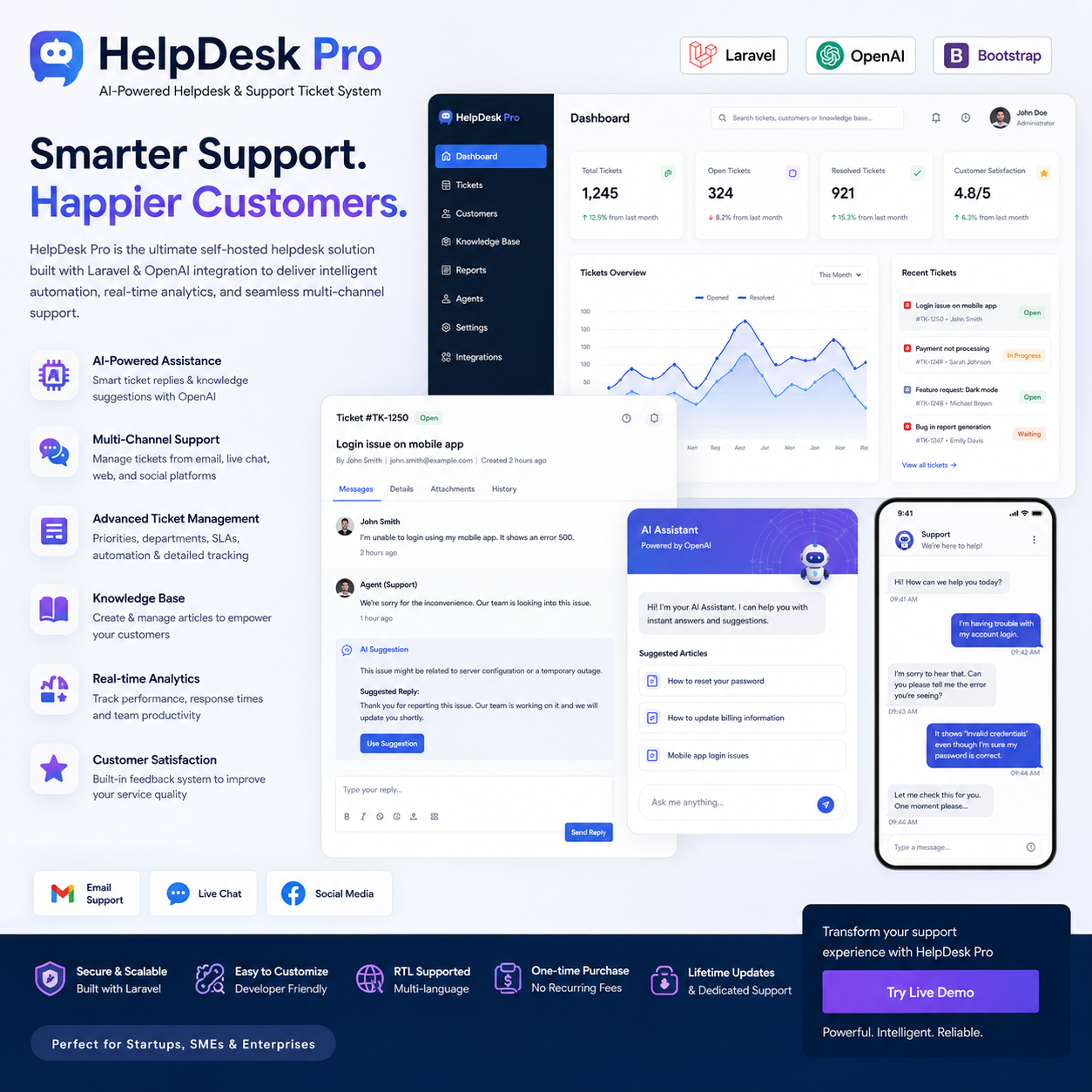 HelpDesk Pro v5.2.5 Nulled – Скрипт системы управления заявками и поддержки клиентов на основе искусственного интеллекта