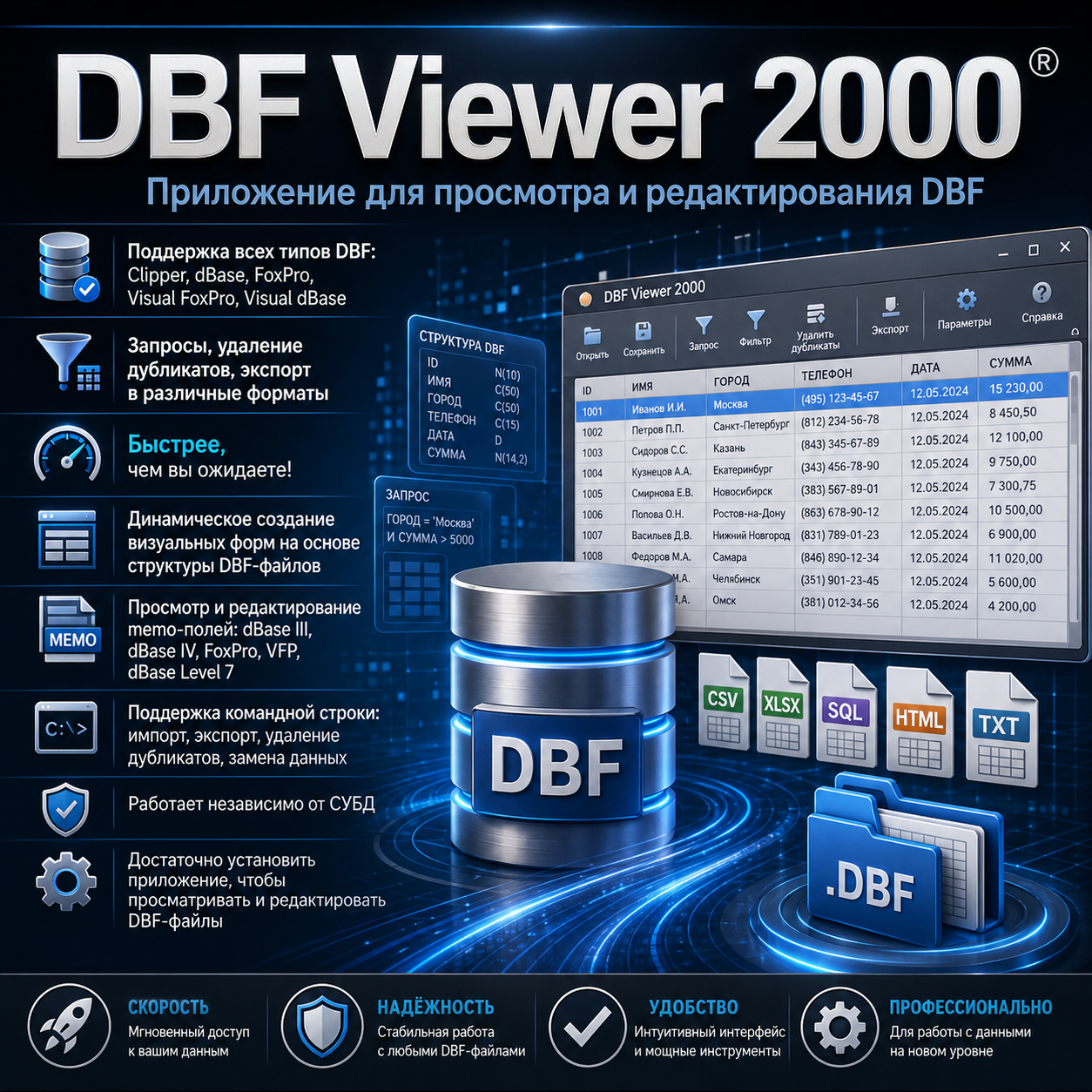 DBF Viewer 2000 9.22 Portable [06.2026, Multi RUS]