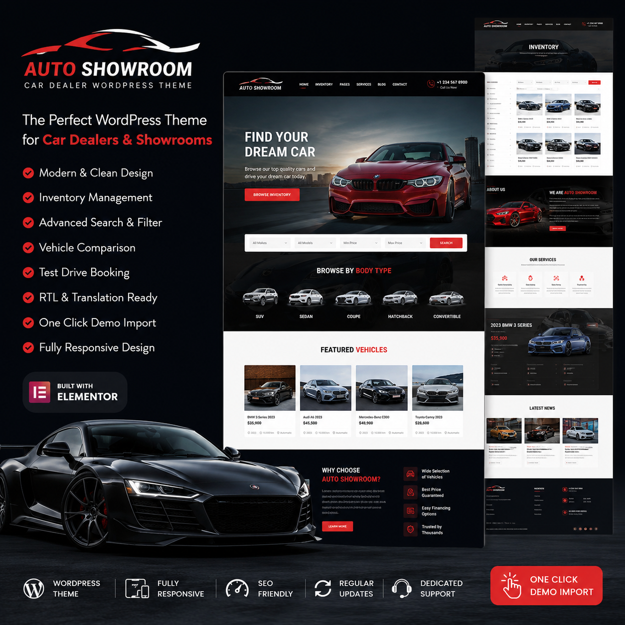 Auto Showroom v3.2.2 – Тема WordPress для автосалона